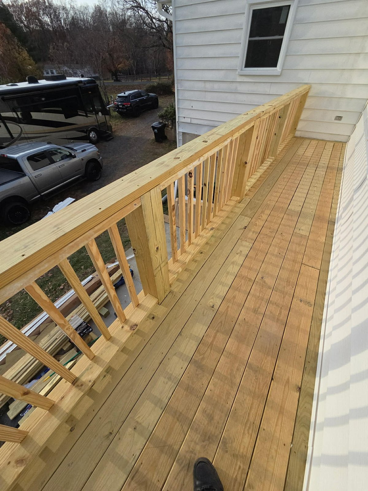 Completed deck with railings